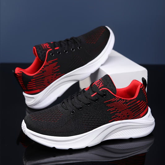 Men's Breathable Knit Running Shoes - Comfortable,