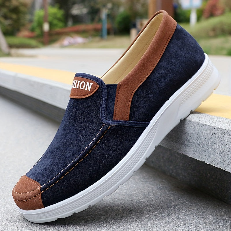 Men'S Casual Sports Sneakers - Solid Color, Slip-On, Round Toe, Lightweight.