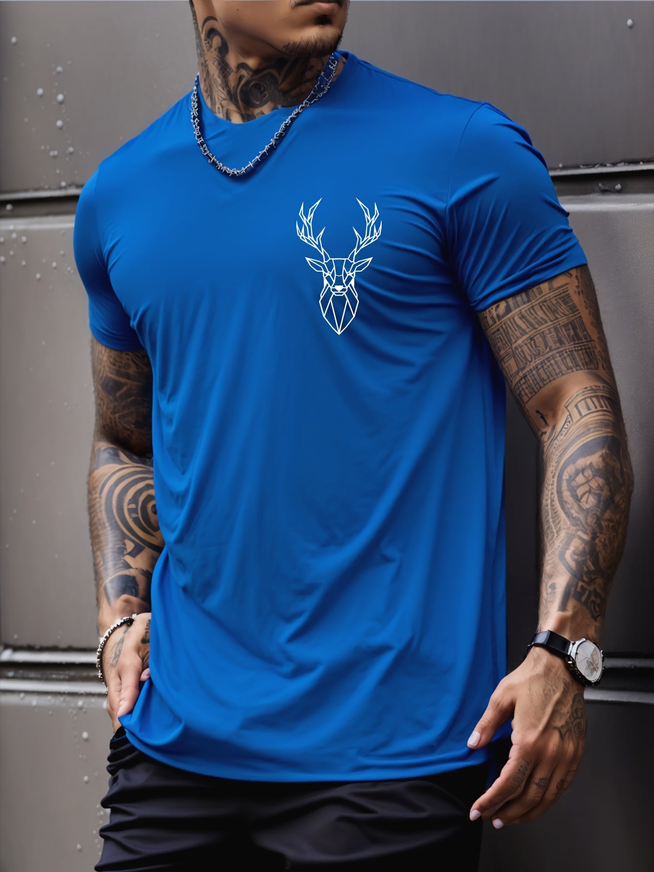 Deer Graphic Men's Short Sleeve T-shirt,