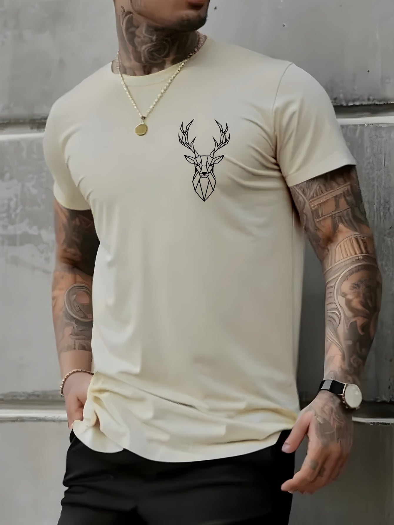 Deer Graphic Men's Short Sleeve T-shirt,