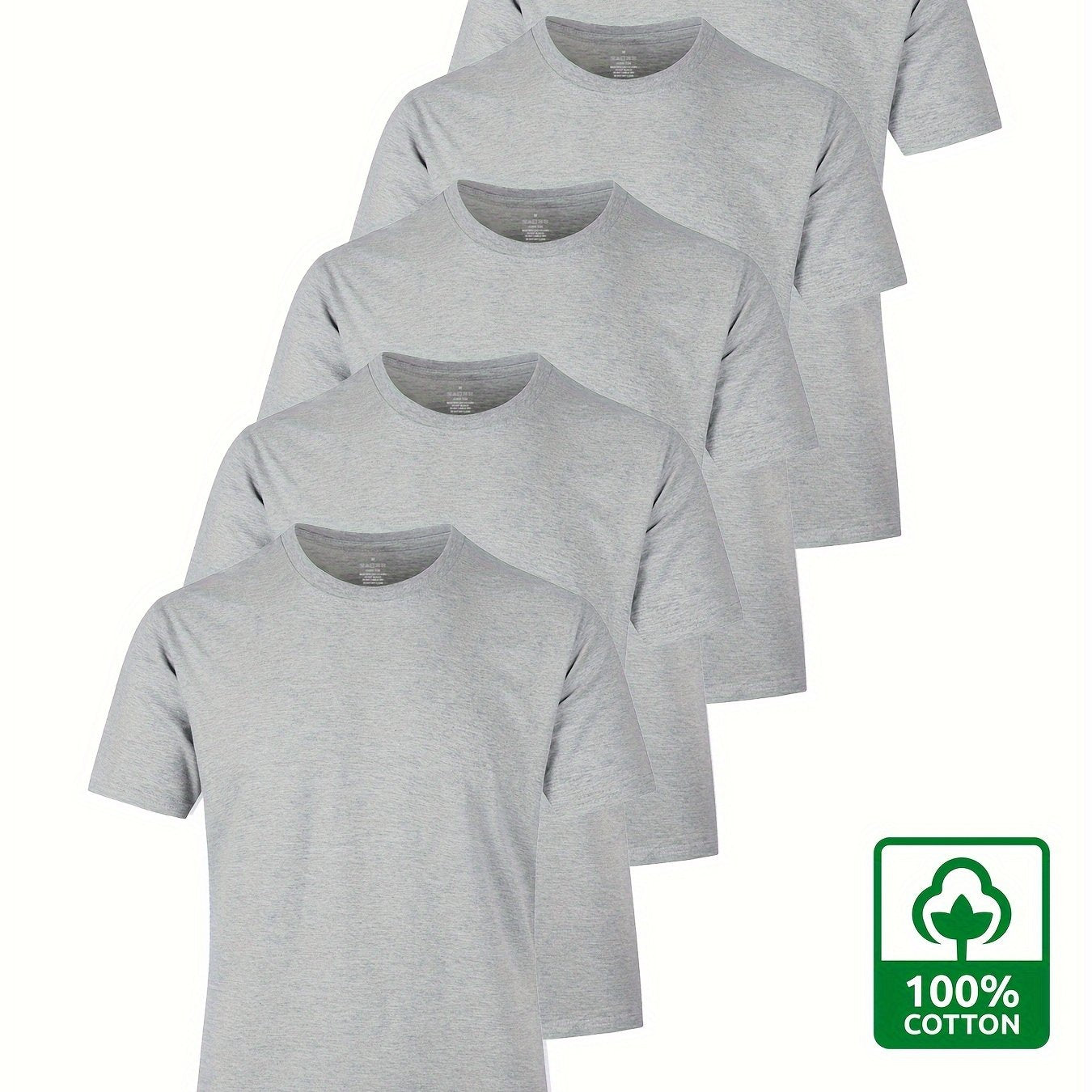 5PCS Men's 100% Cotton Solid T-Shirts | Product Universal