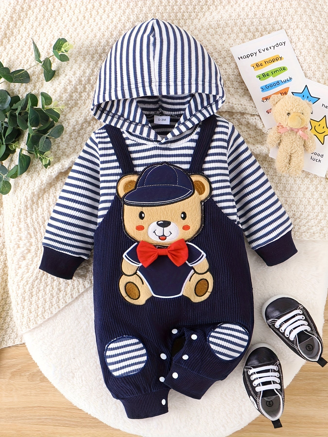 Adorable Bear-Themed Cotton Romper