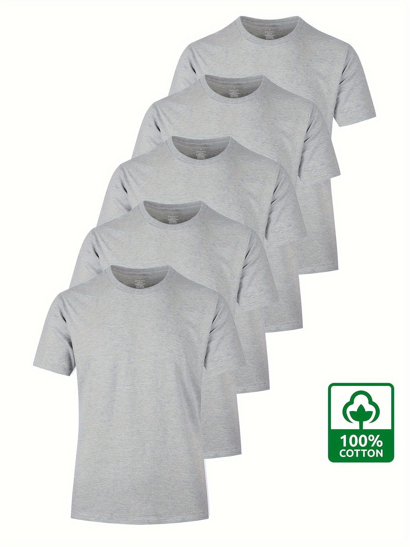 5PCS Men's 100% Cotton Solid T-Shirts | Product Universal