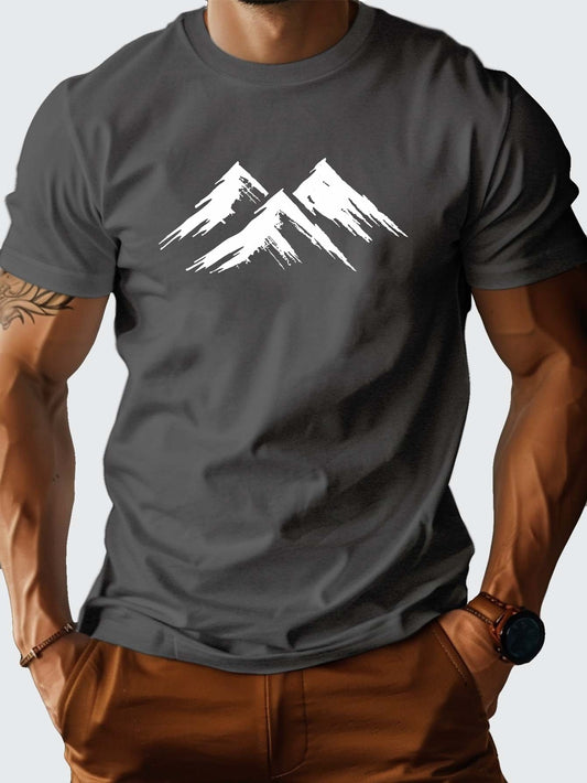 Men’s 100% Cotton Mountain Graphic Print T-Shirt | Product Universal