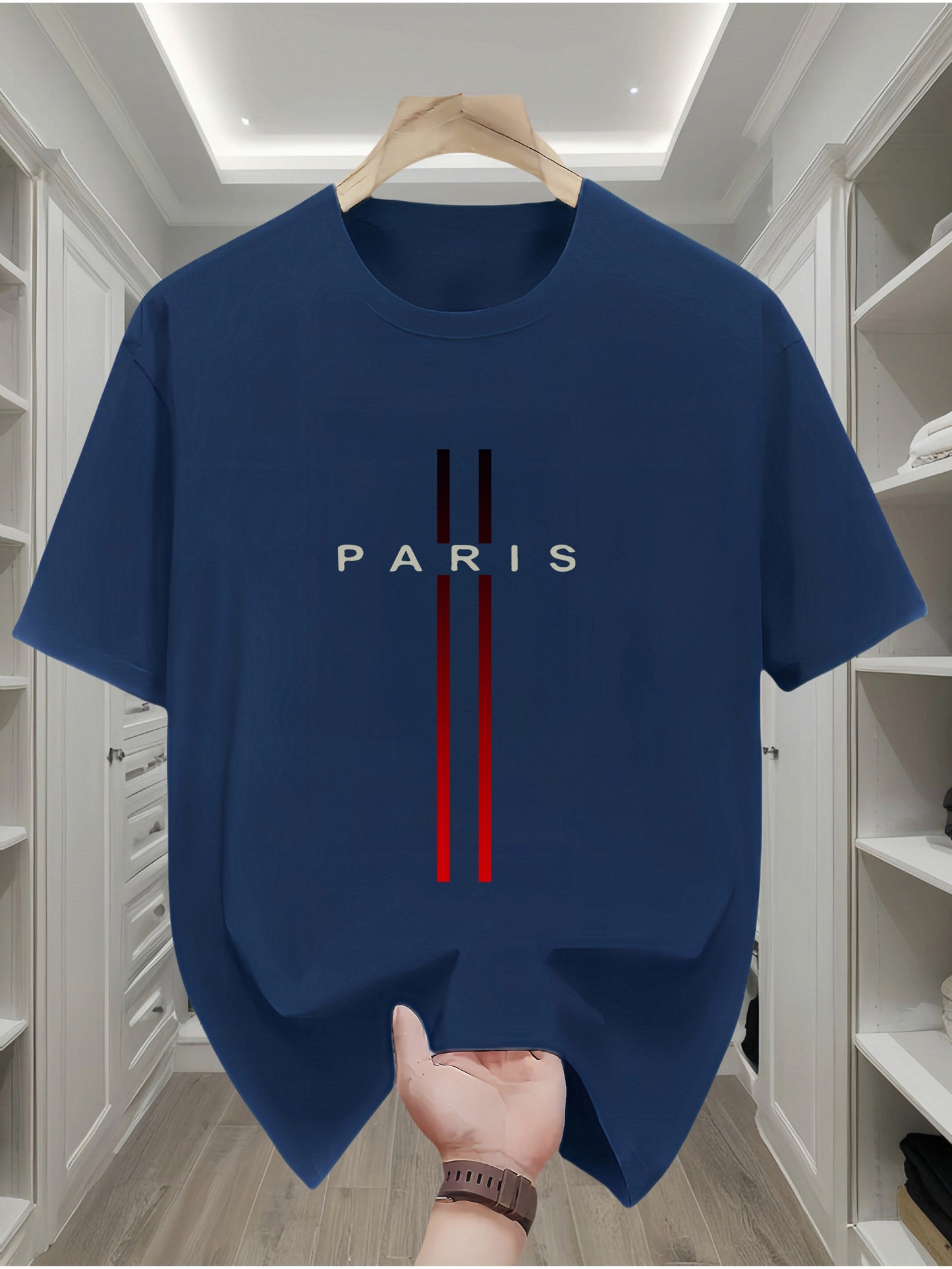 Men’s 100% Cotton T-Shirt with Paris Flag | Product Universal