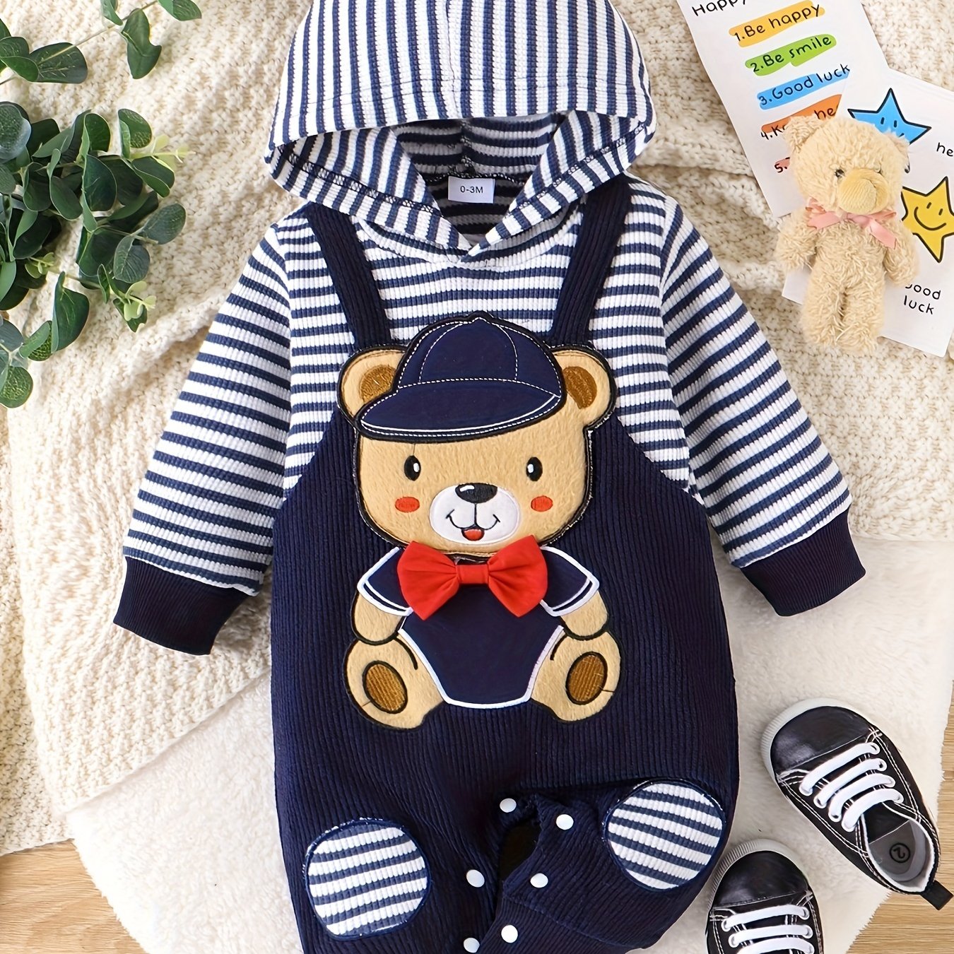 Adorable Bear-Themed Cotton Romper