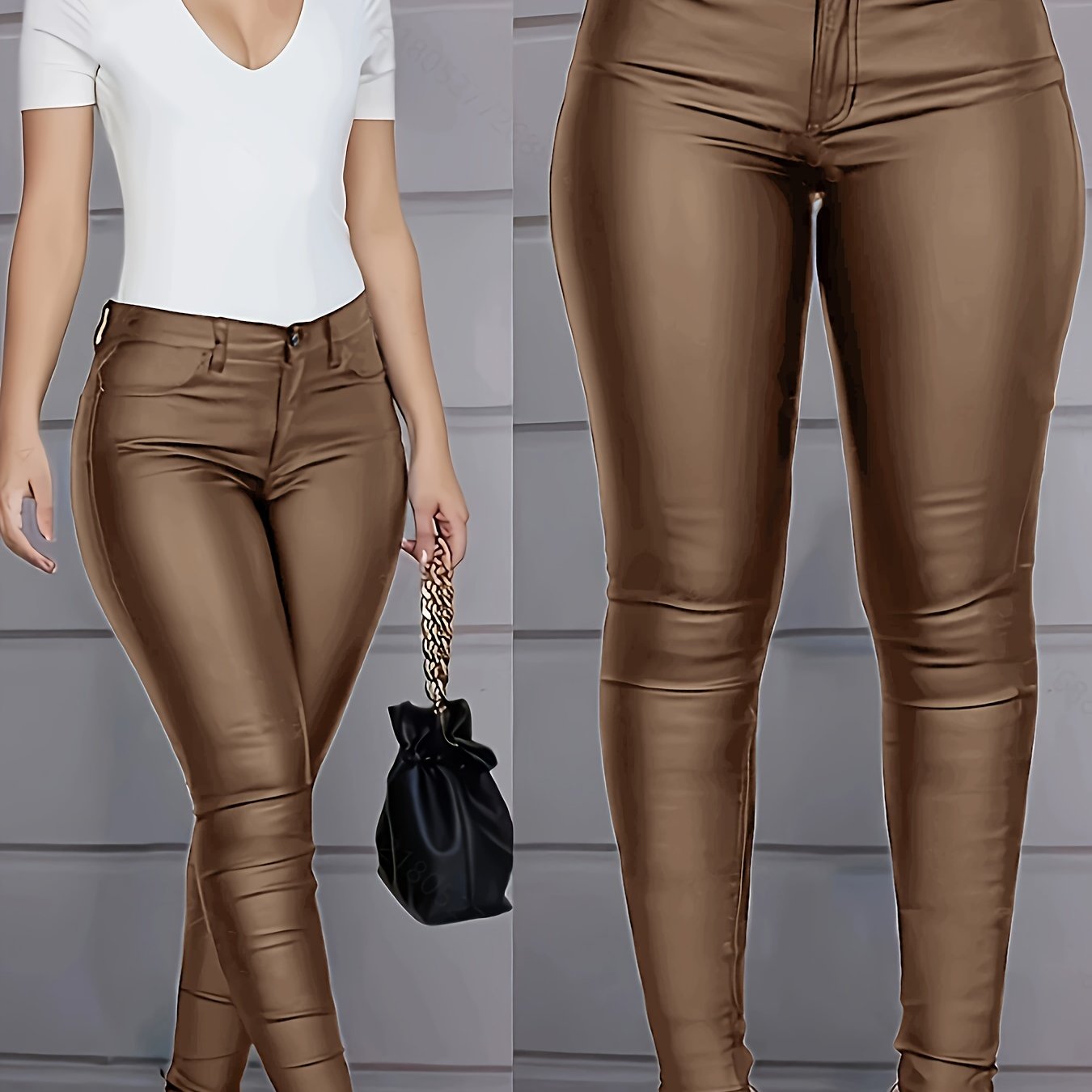 Women's Coated Skinny Jeans in Faux Leather | Product Universal