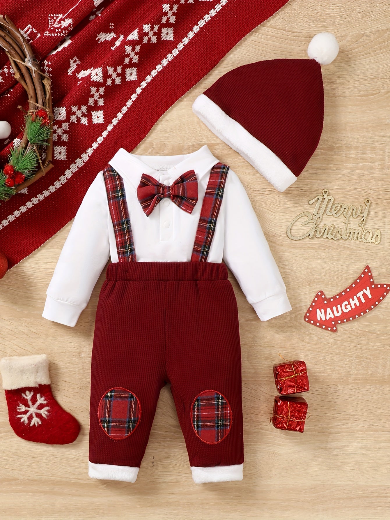 2pcs Infant Boys' Christmas Outfit Set –