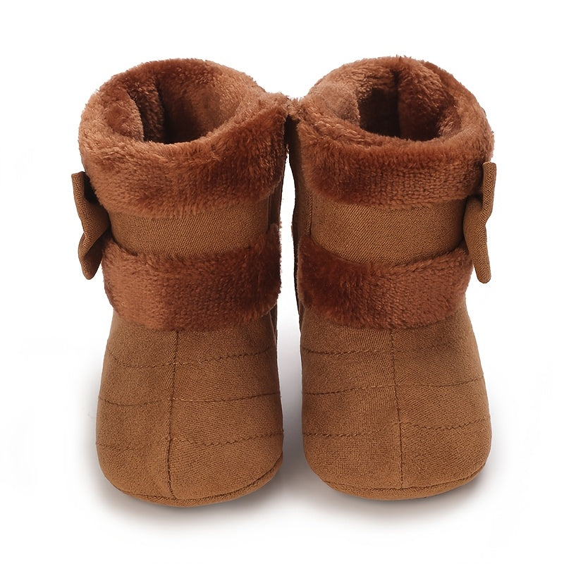 Cute Baby Girl Winter Boots with Bowknot - Soft, Warm,