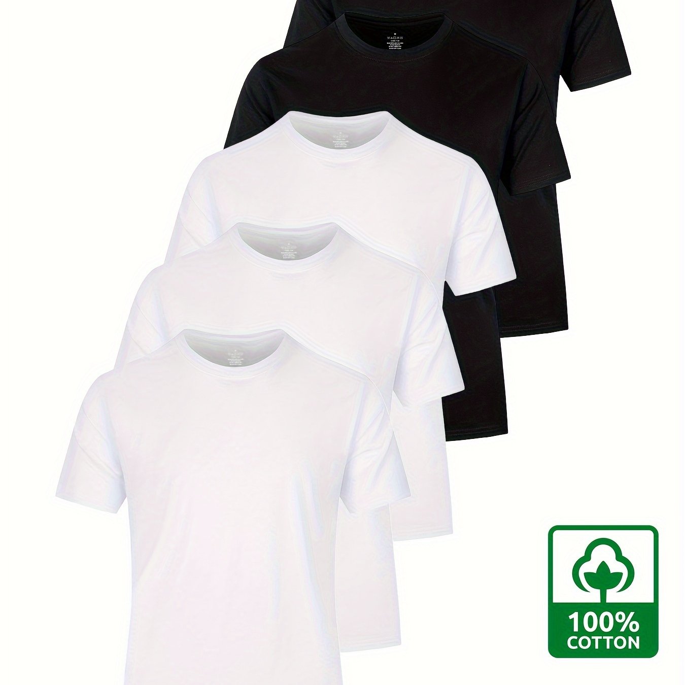 5PCS Men's 100% Cotton Solid T-Shirts | Product Universal