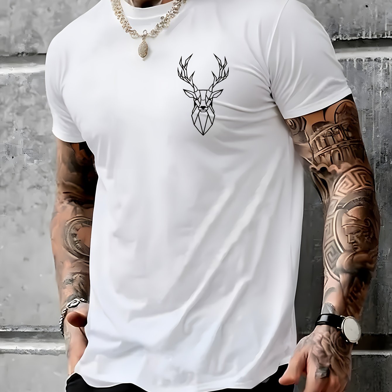 Deer Graphic Men's Short Sleeve T-shirt,