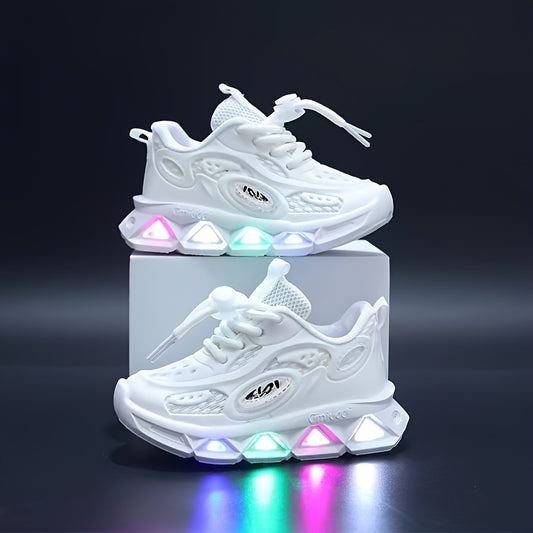 Kids' Light-Up Sneakers - Breathable, Non-Slip Soft Sole Shoes for Boys & Girls with Cartoon Design,