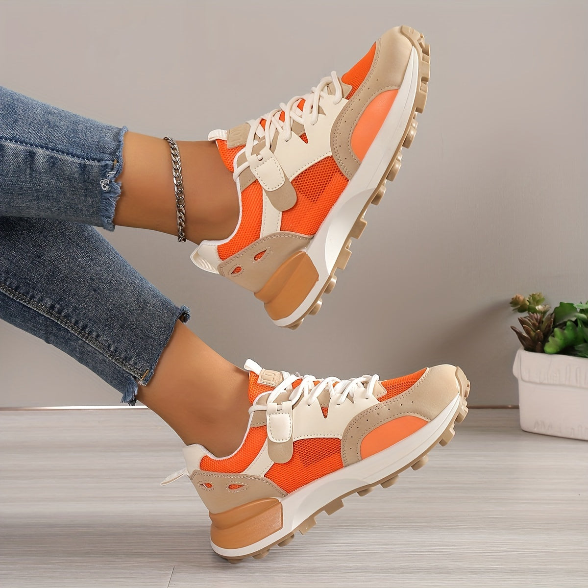 Women's Colorblock Casual Sneakers, Shoes