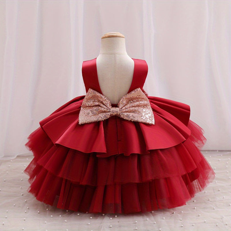 Adorable Girls' Princess Dress with Bowknot .