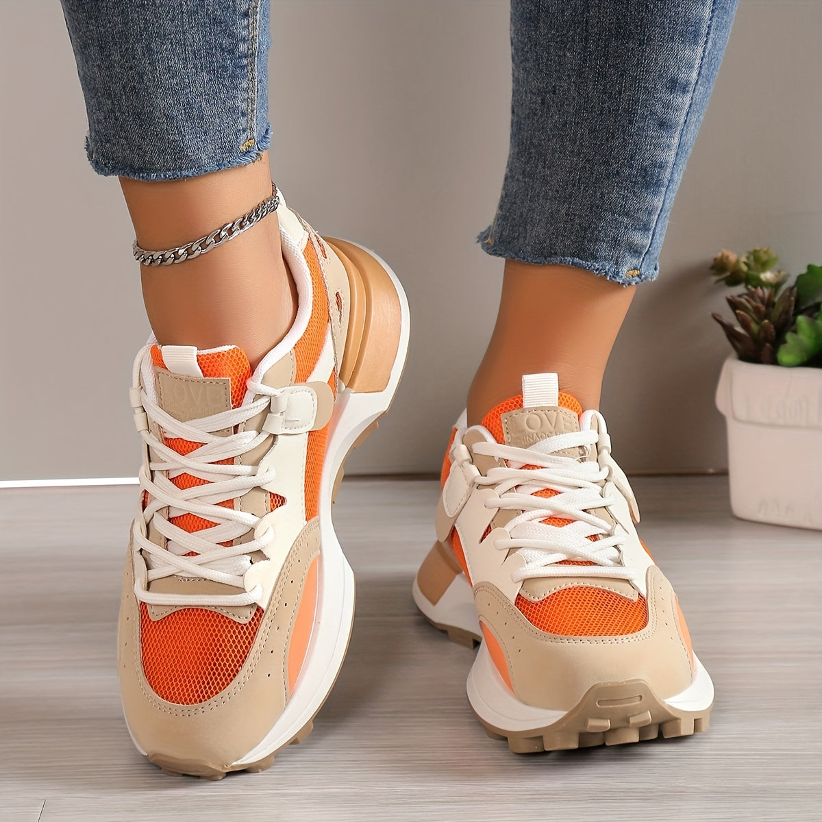 Women's Colorblock Casual Sneakers, Shoes