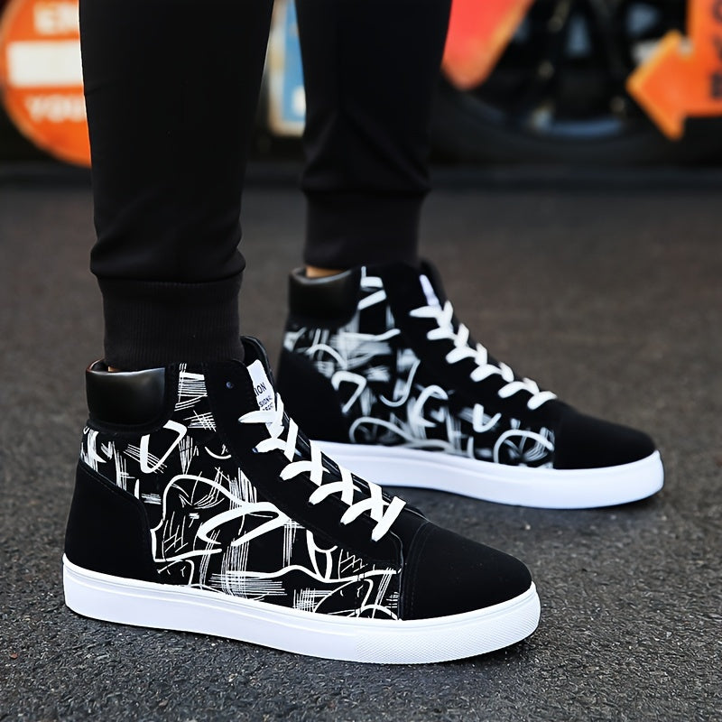 Men's Trendy High Top Skate Shoes.