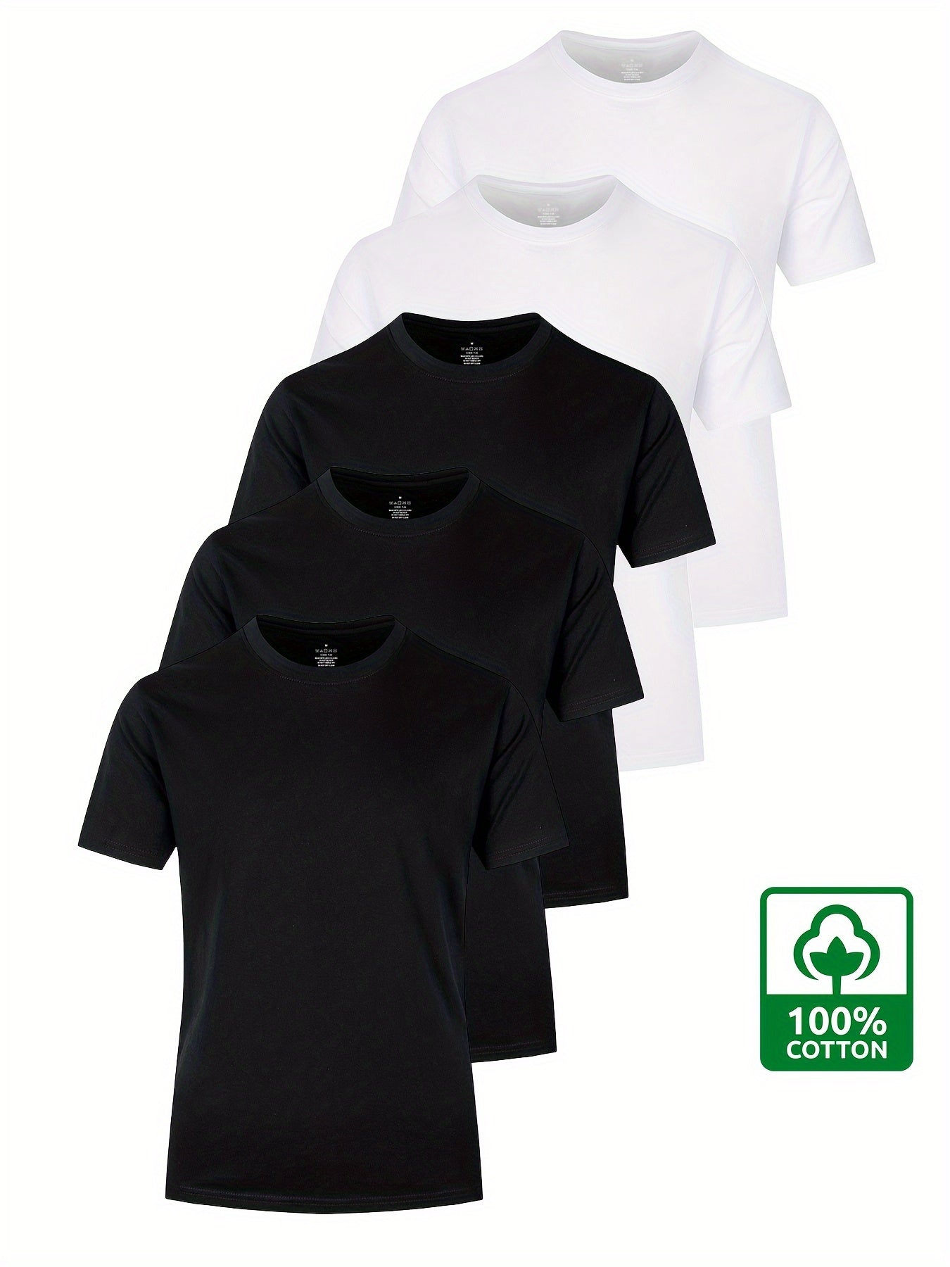 5PCS Men's 100% Cotton Solid T-Shirts | Product Universal