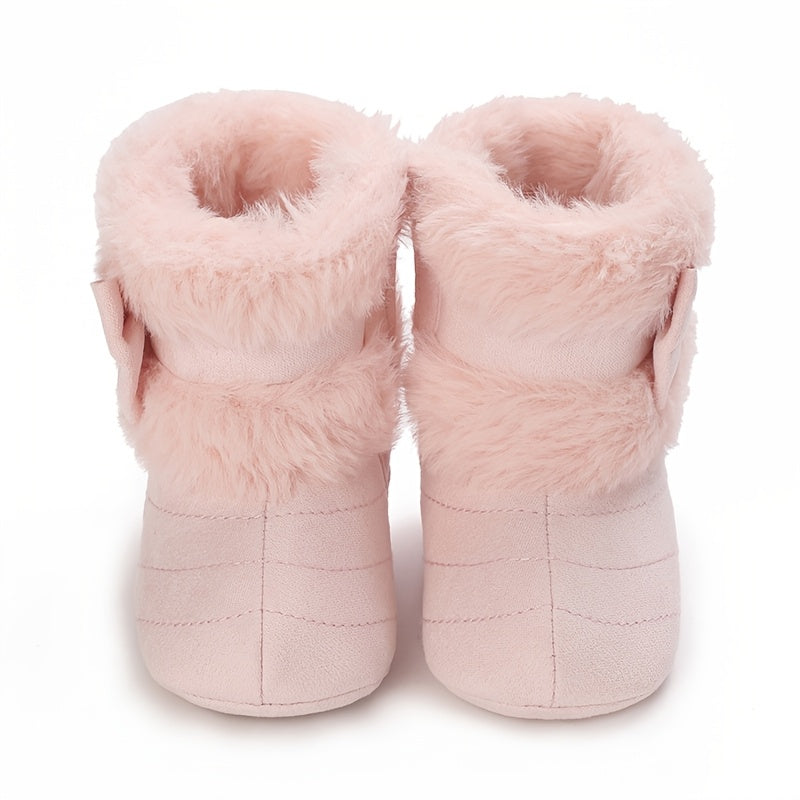 Cute Baby Girl Winter Boots with Bowknot - Soft, Warm,