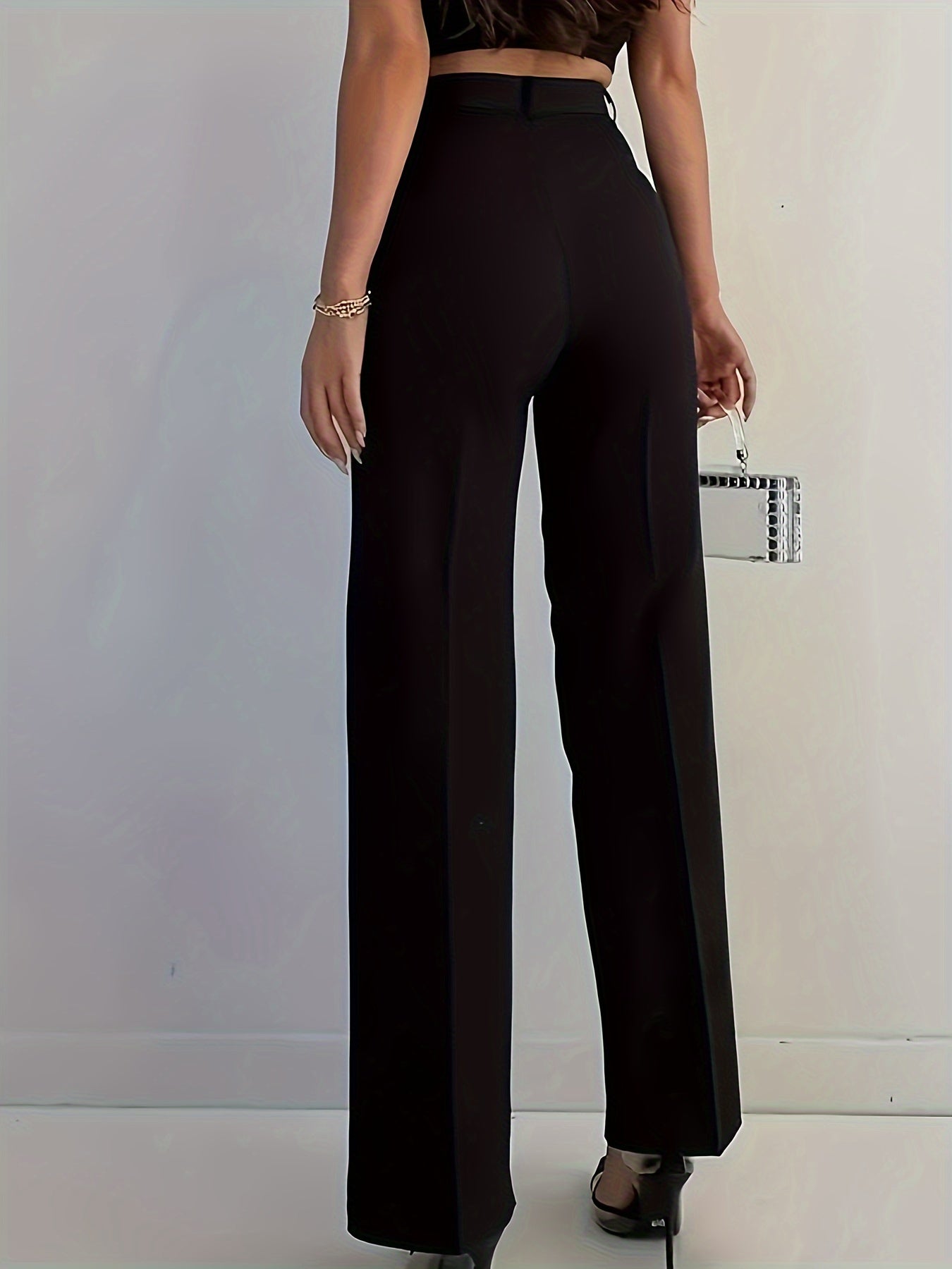 Women's Black Straight Pants | Product Universal