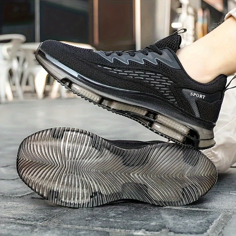 Men's Trendy Woven Knit Breathable Running Shoes.