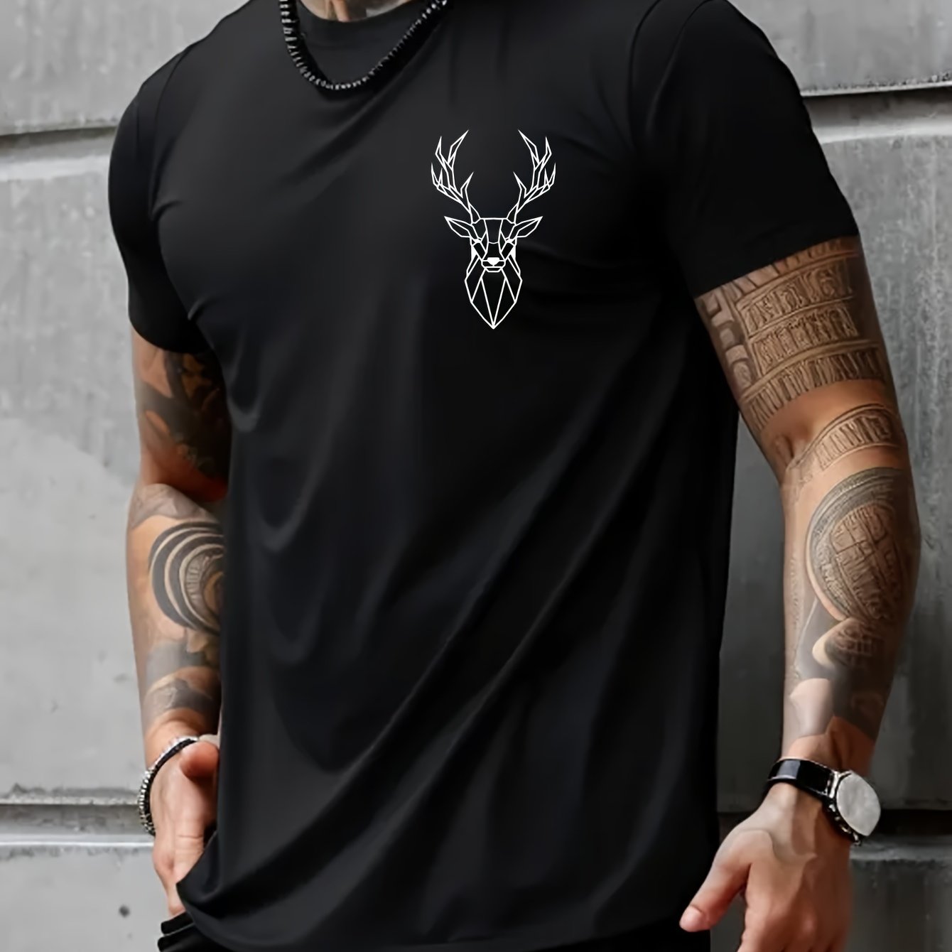 Deer Graphic Men's Short Sleeve T-shirt,