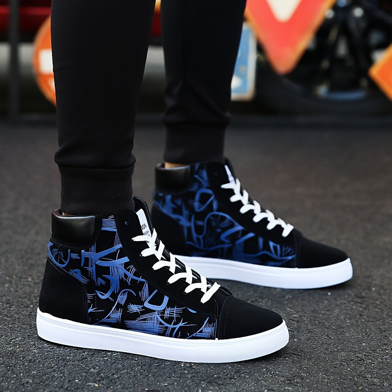 Men's Trendy High Top Skate Shoes.