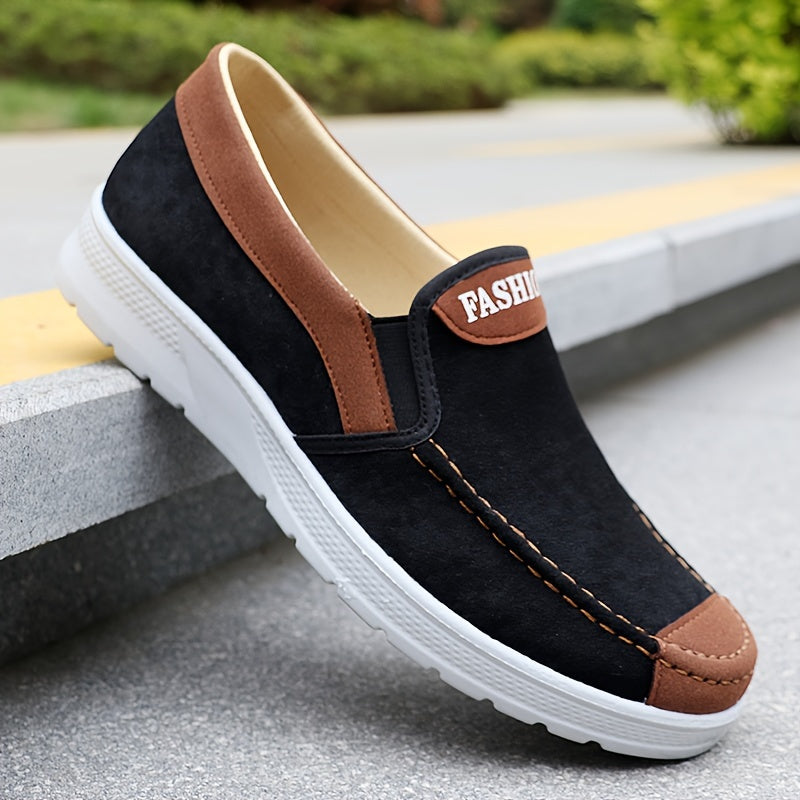 Men'S Casual Sports Sneakers - Solid Color, Slip-On, Round Toe, Lightweight.