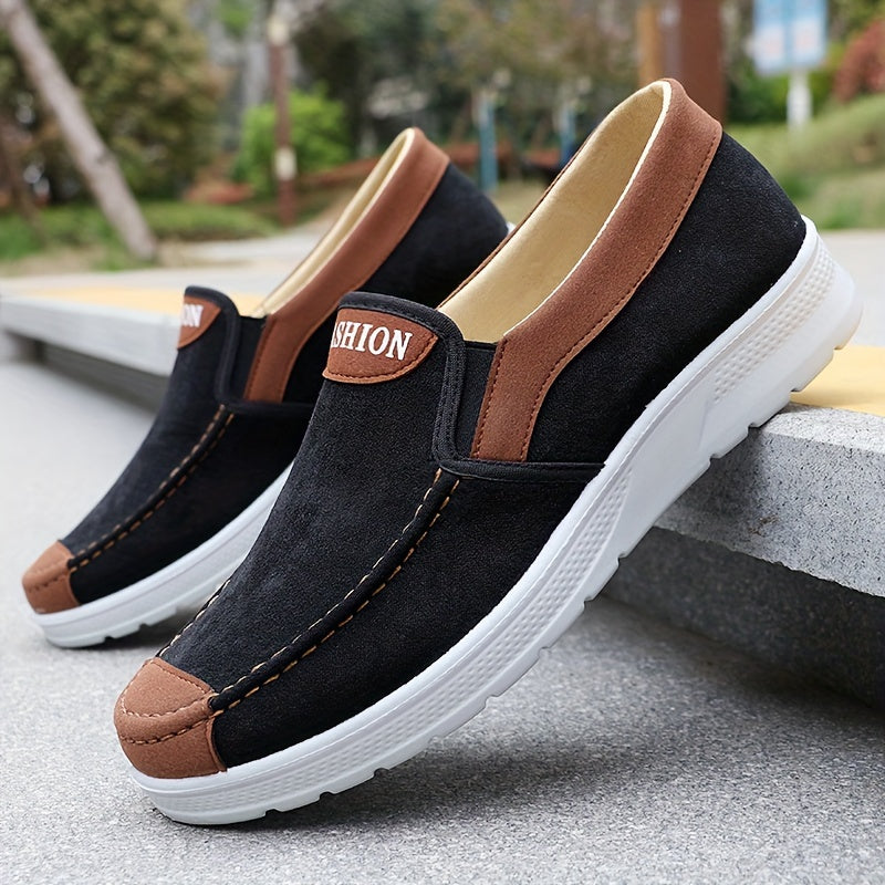 Men'S Casual Sports Sneakers - Solid Color, Slip-On, Round Toe, Lightweight.