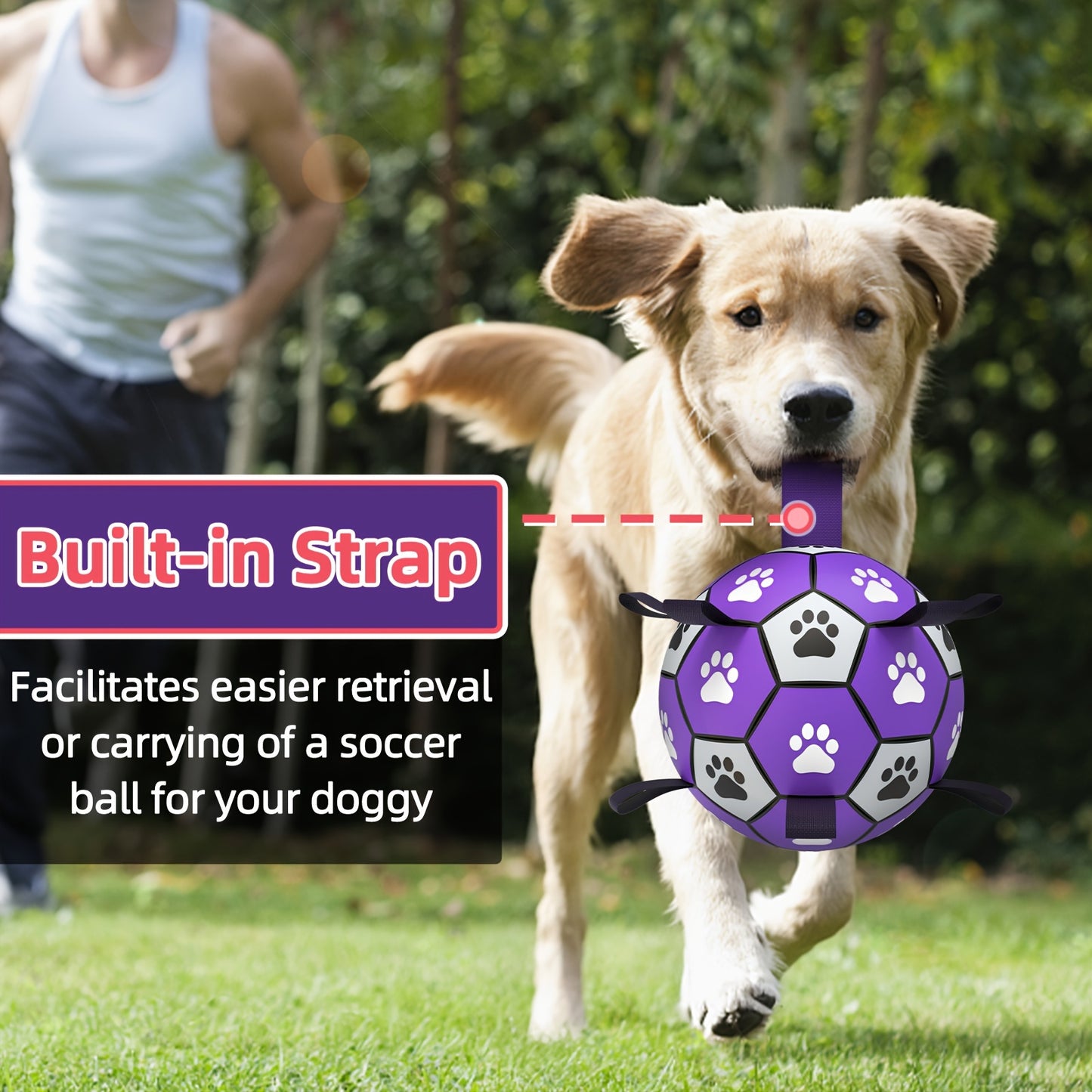 Durable Rubber Soccer Ball Dog Toy with Straps | Product Universal