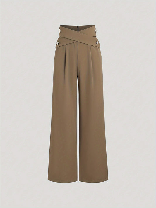 Women's Elegant Solid Color Wide Leg Pants | Product Universal