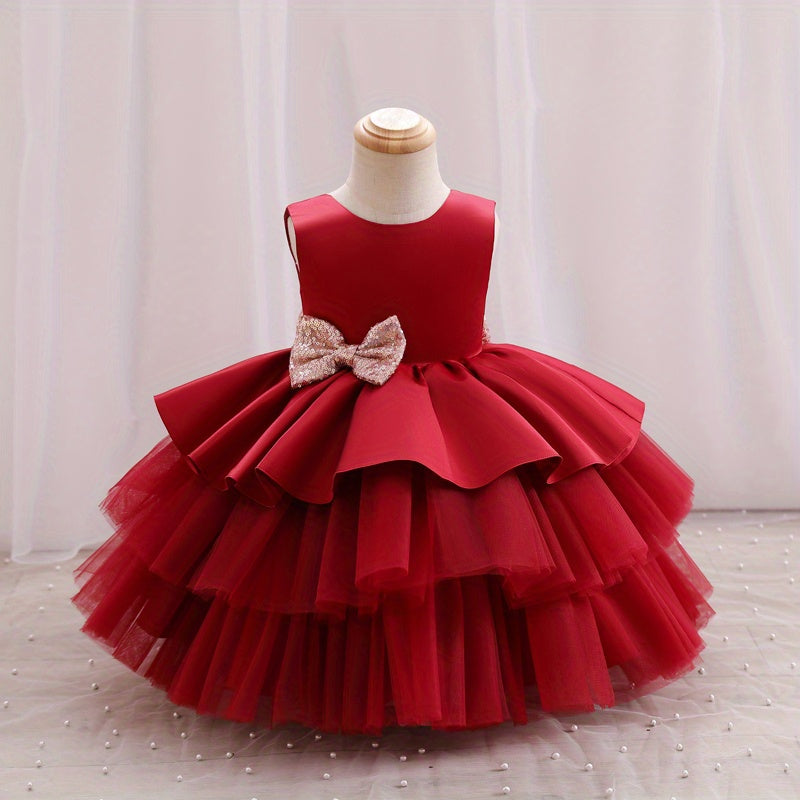 Adorable Girls' Princess Dress with Bowknot .