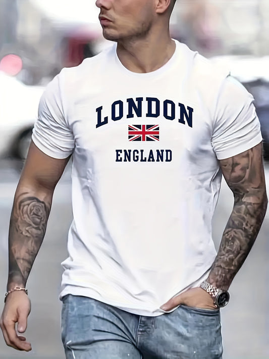 Men's Casual Sports LONDON ENGLAND Graphic Print T-Shirt .