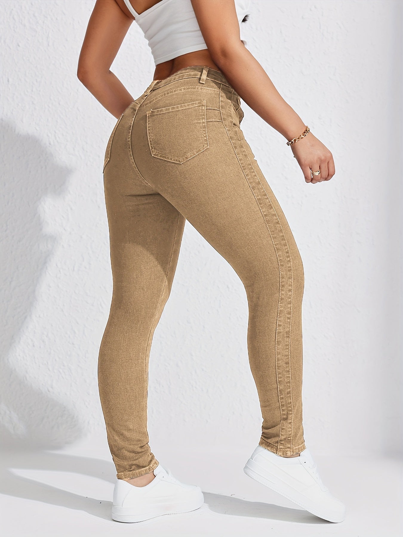 Women's Slim Fit Khaki Skinny Jeans | Product Universal