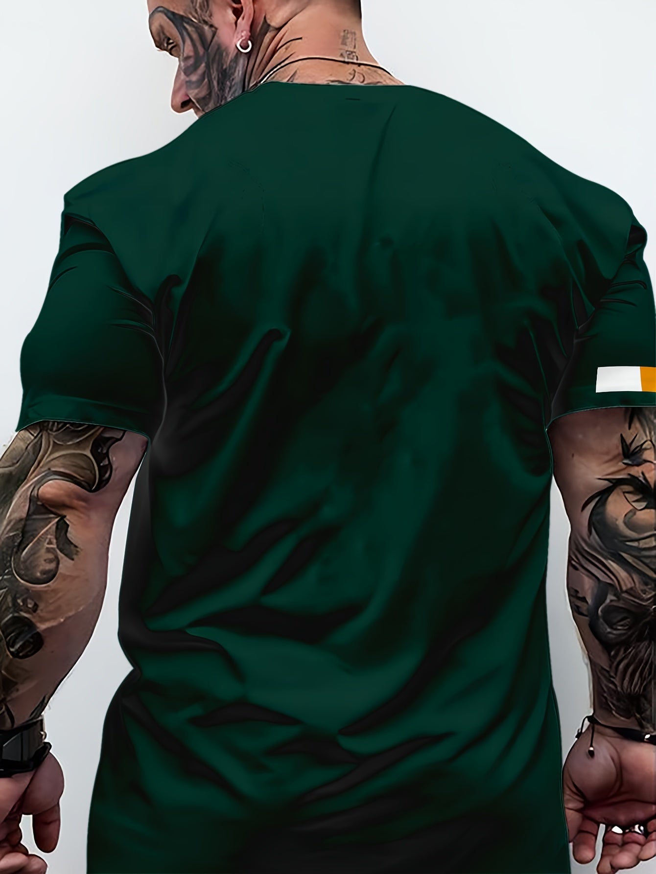 1pc Men'S Casual Green T-Shirt with 3D Digital Print,