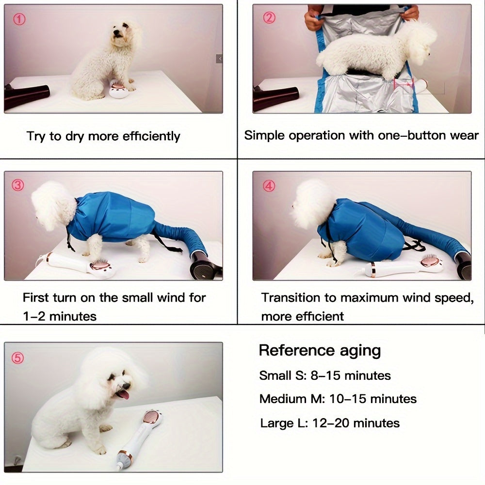 -Quickly Dry Your Pet's Fur With This Folding Dog Hair Dryer Blow Bag! Christmas Gift