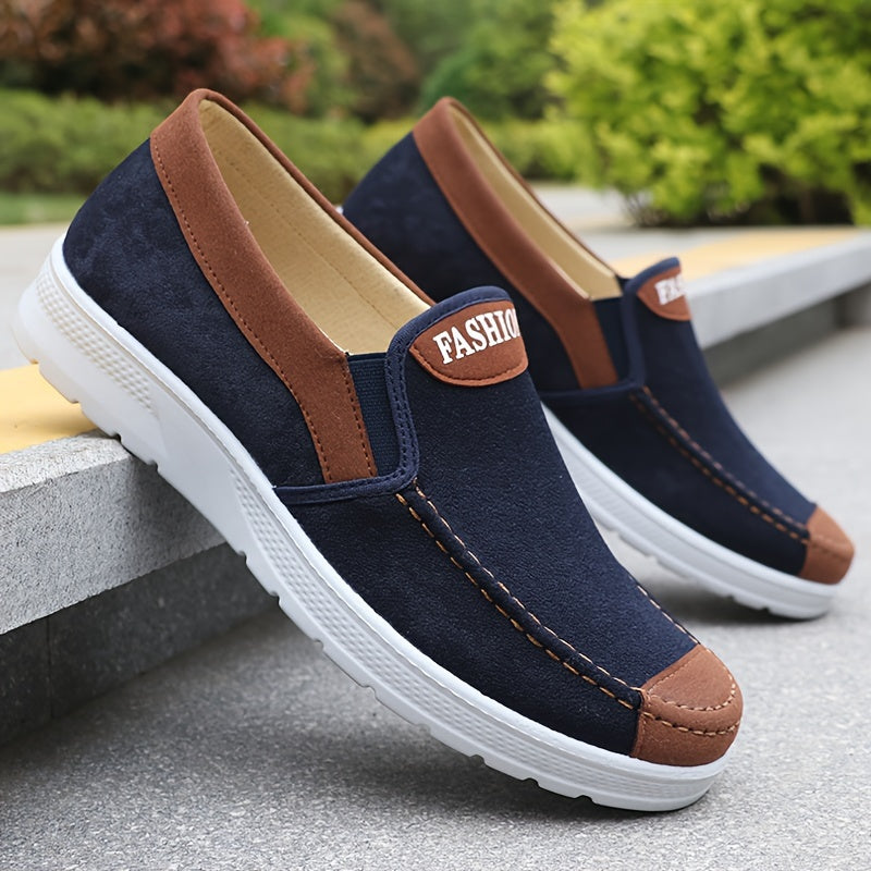 Men'S Casual Sports Sneakers - Solid Color, Slip-On, Round Toe, Lightweight.