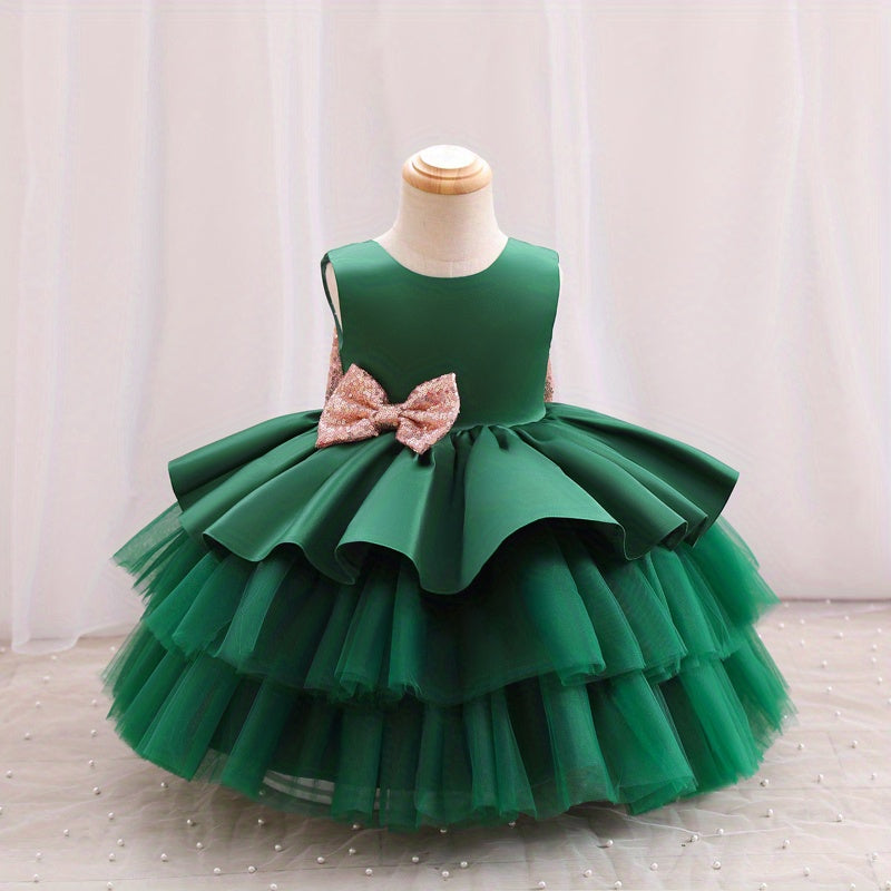 Adorable Girls' Princess Dress with Bowknot .