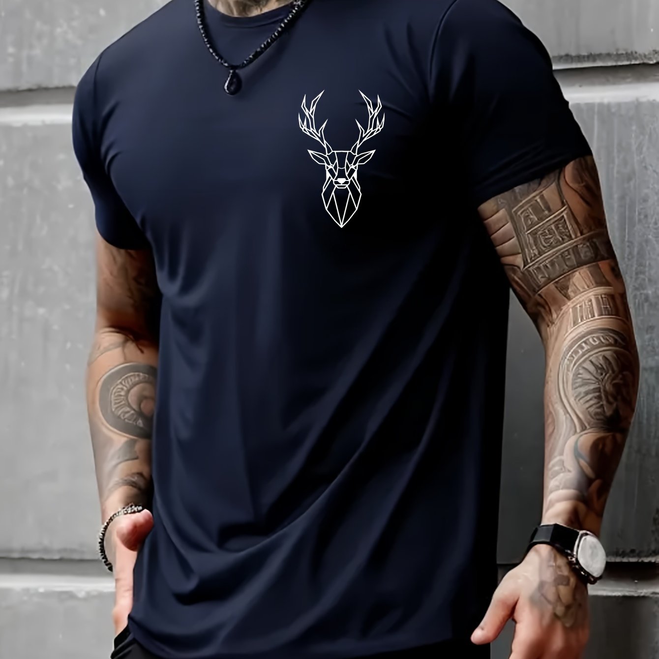 Deer Graphic Men's Short Sleeve T-shirt,