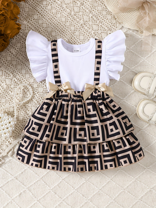 Baby Girl Dress with Ruffle Sleeves.