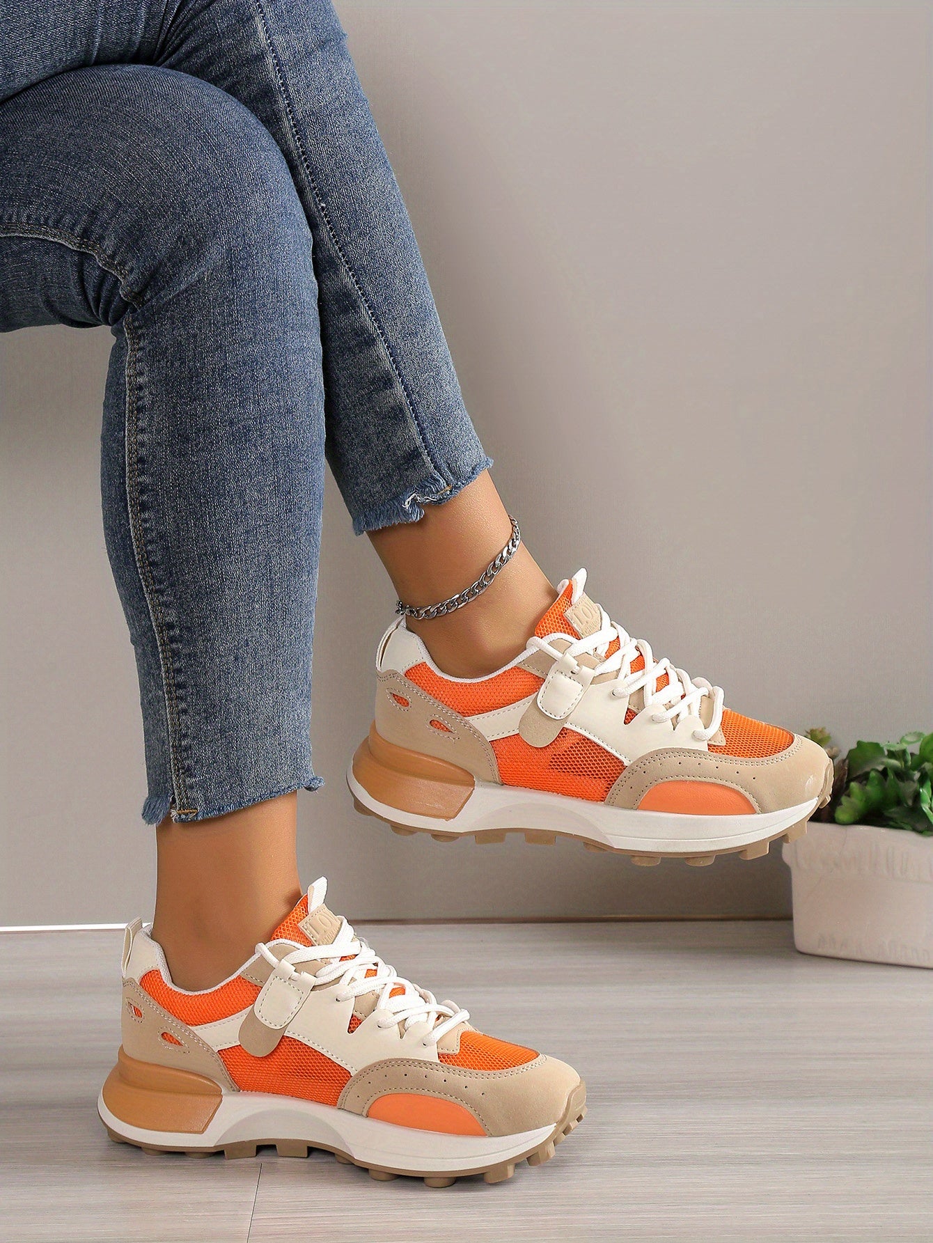 Women's Colorblock Casual Sneakers, Shoes