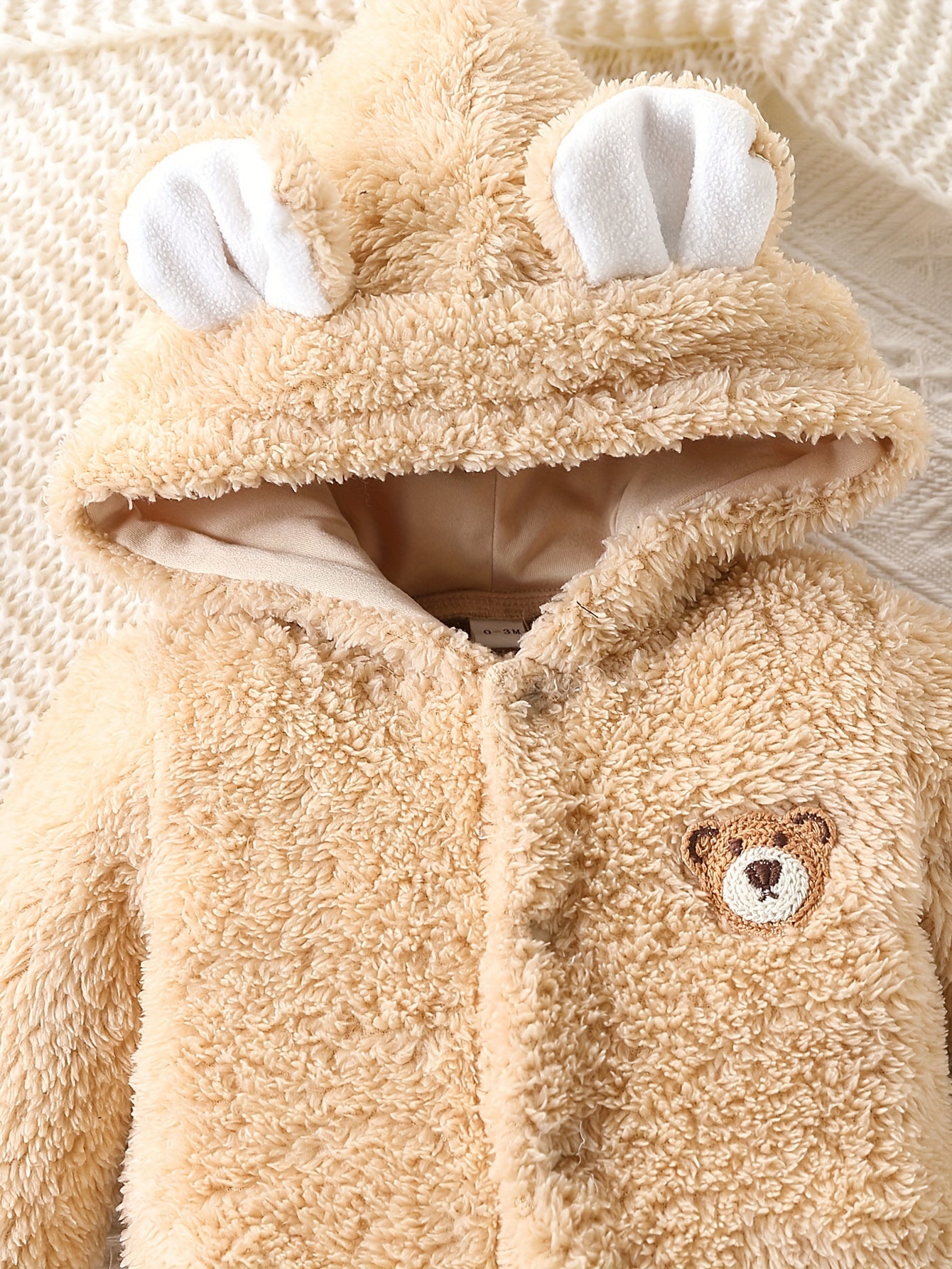 Cozy Fleece Bear Hooded Romper for Kids