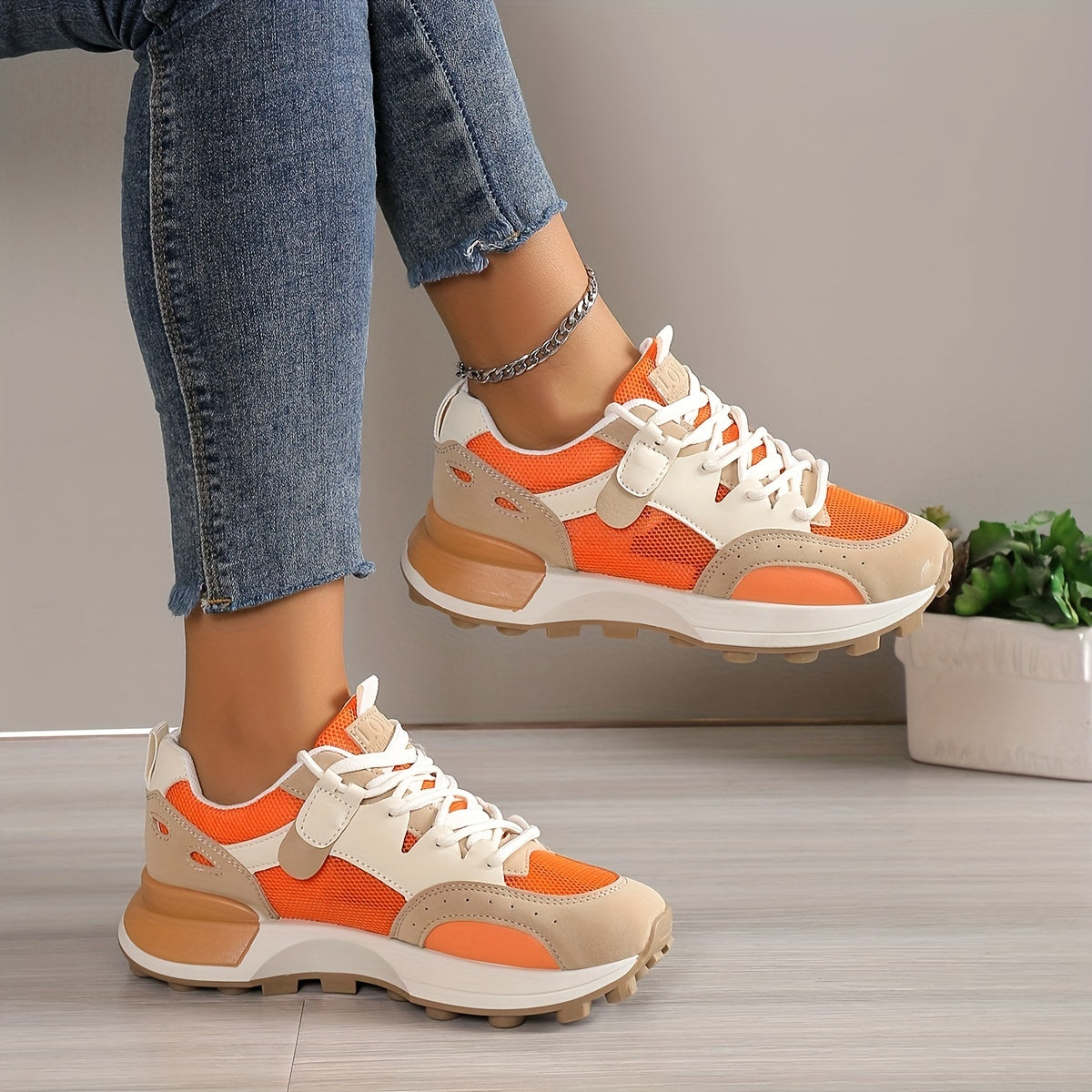 Women's Colorblock Casual Sneakers, Shoes