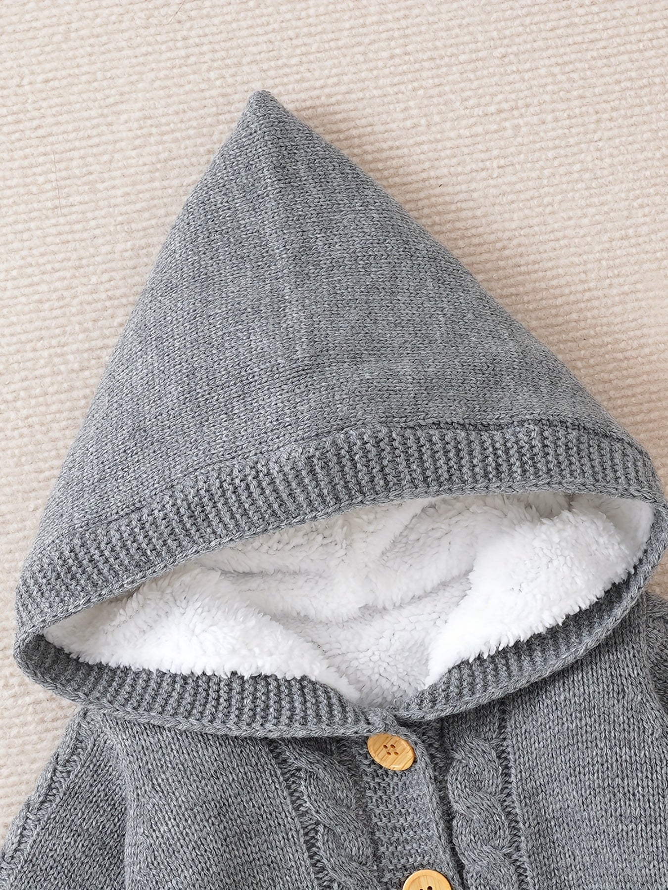 Newborn Boys And Girls Knitted Jumpsuit With Long Sleeve Hooded Pants Jumpsuit