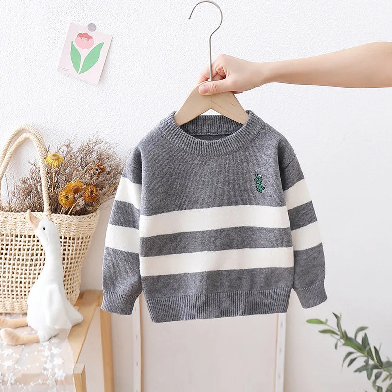 Boy Sweater Casual Striped Knitted Children Boys Top