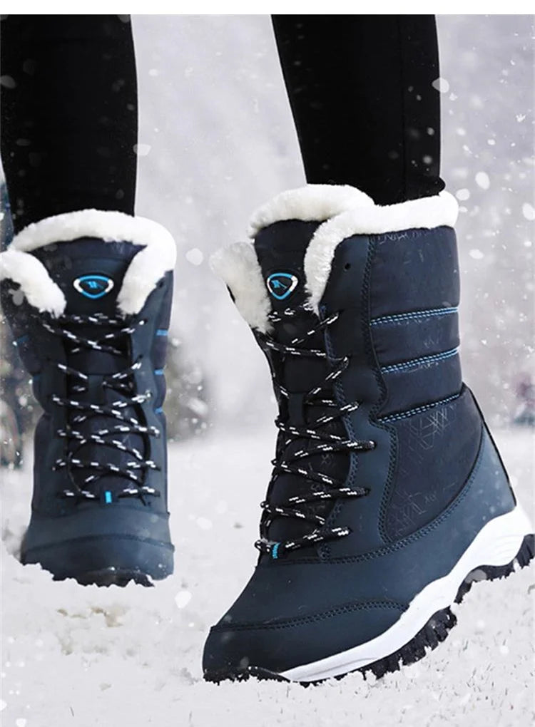 Winter Shoes Waterproof Boots Women Snow Boots Plush Warm Ankle Boots