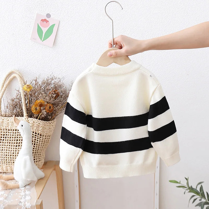 Boy Sweater Casual Striped Knitted Children Boys Top