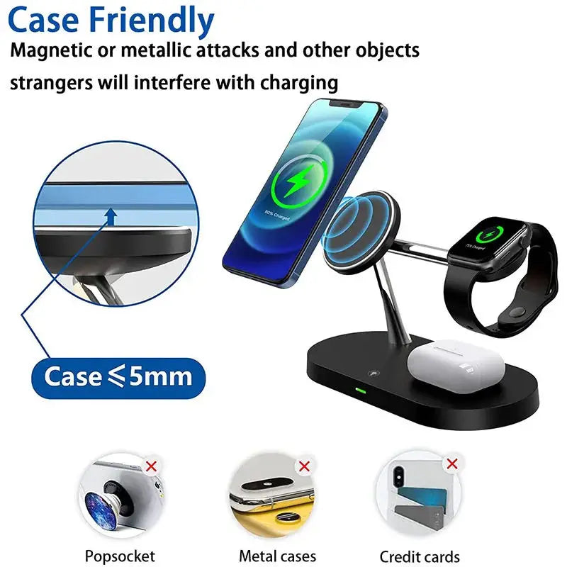 3-in-1 Wireless Charger Stand for iPhone and Apple Watch | Product Universal