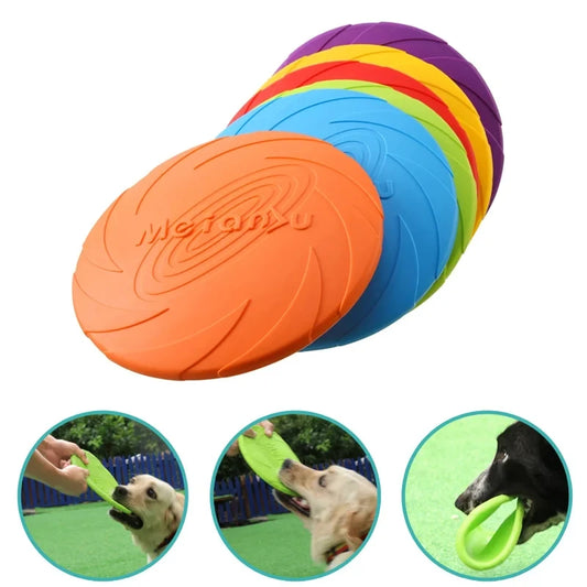 Dog Flying Disc Toy Sturdy Silicone Throwing Entertainment | Product Universal