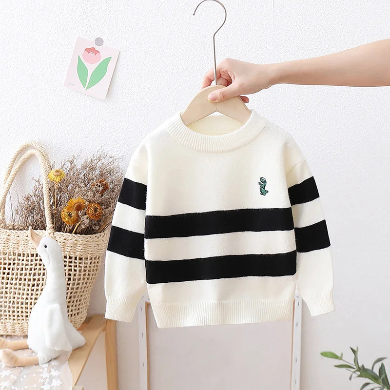 Boy Sweater Casual Striped Knitted Children Boys Top