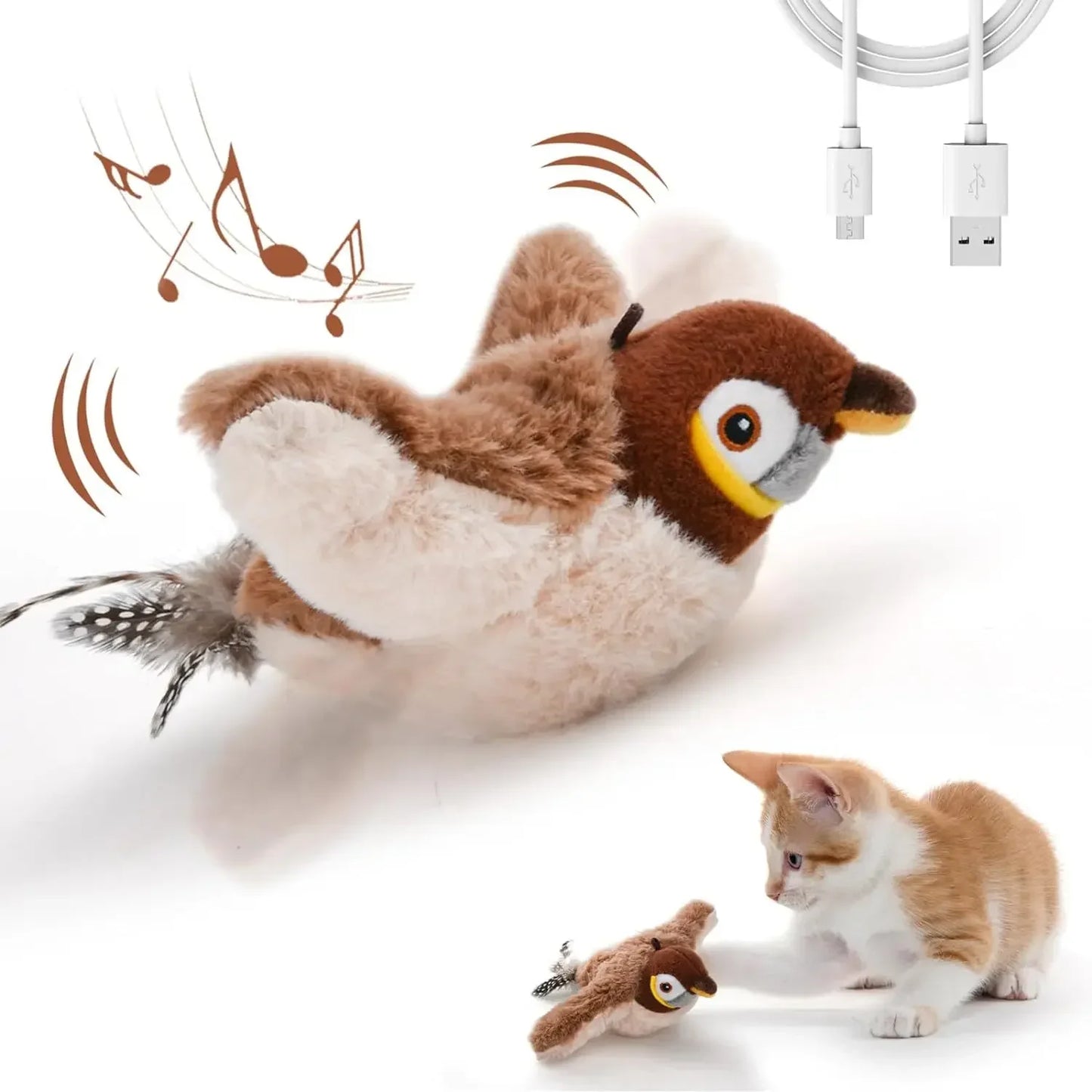 Interactive Cat Toy Rechargeable Chirping Flapping Bird | Product Universal